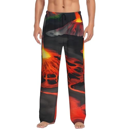 Pantalon de pyjama respirant et léger pour homme motif volcan Kilauea
