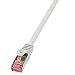 Produktbild LogiLink CQ2012S RJ45 Netzwerkkabel, Patchkabel CAT 6 S/FTP 25.00cm Grau Flammwidrig, mit Rastnasens, 5 Stück