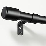 DEFYNEE Tringle à Rideaux 81-366 cm Noir Mat, Ø 25 mm Barre en Métal pour Rideaux à Œillets, Extensible, Idéal pour Chambre, Salon & Porte-Fenêtre