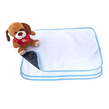 Tapete Higiênico Lavável Kit com 3 unidades - Borda Azul G 70x50cm - 200 lavagens