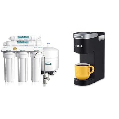 APEC Water Systems ROES-50 Essence Series Top Tier 5-Stage WQA Certified Ultra Safe Reverse Osmosis Drinking Water Filter System & Keurig K-Mini Single Serve Coffee Maker, Black