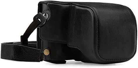 Mega Gear MG1402 Leica Q-P, Q (Typ 116) Ever Ready Genuine Leather Camera Case and Strap, with Battery Access, Black