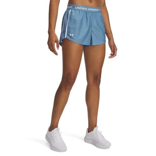 Image of Under Armour Womens Tech Play Up Shorts, (418) Blue Smoke / / White, S