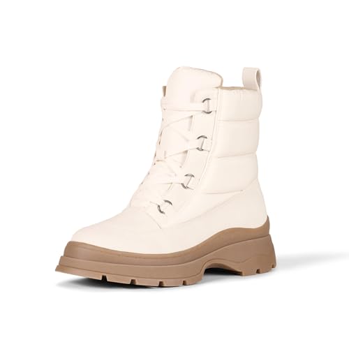 Best Stylish Boots for Snow: Cozy & Waterproof Picks 12 Amazon Essentials Women's Lace Up Puffer Snow Boots, Ivory, 7.5