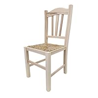 Sedia Paesana In Legno Di Faggio - Bianco Laccato Con Seduta Massello - Foto 5