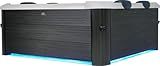 AQUALINE MSpa Oslo Carbon Grey 4-6 Person Portable Modular Hot Tub, WiFi Controlled 13A Plug & Play 2025 Model,Exterior LED Colour Lighting, Heats to 40°C, 120 Massage Air Jets, All Year Use-DIY Setup