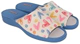 DeValverde Zapatillas de Casa Mujer Abiertas con Corazones – Pantuflas Cómodas y Transpirables | Suela Antideslizante y Cuña Ligera | Zuecos Mujer Verano (36)