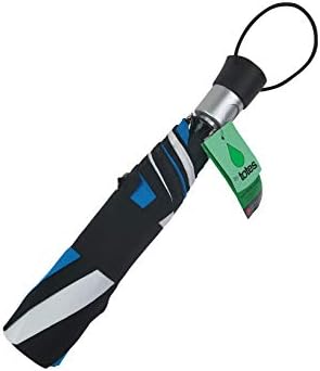 TOTES STORMBEATER AUTOMATIC OPEN DOUBLE VENTED FOLDING UMBRELLA (Blue White)