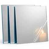 Duuzaoh 3 Pack Acrylic Two Way Mirror Sheets, 12 x 12 x 0.04 Inch, 30% Transparent See Through Mirror Panels with Double-Sided Protective Film, Magic Mirror, DIY Projects