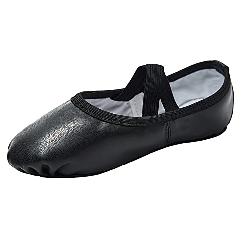 Stelle Ballet Shoes for Girls Soft Leather Dance Slippers(BK, 5MB) Black by Stelle - Used condition - US$13.08