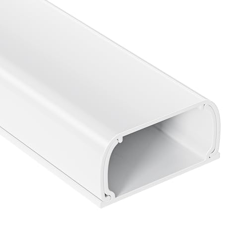 Large Cord Hider – 47in Wire Hiders for TV on Wall, Paintable Cable Hider, X-Large Cable Management Kit, Cord Hiding for Wall White, 3 X L15.7in W1.6 H0.8