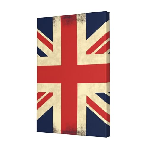 UK Flag Canvas Print Wall Art Poster Framed Canvas Photo Arts for Bedroom Wall Decorations Modern Artwork Painting Wall Pictures Ready To Hang Home Decor 12x18 in