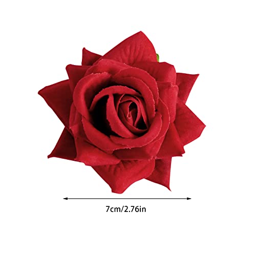 Topbuti 8 Pcs Rose Hair Clip Flower Hairpin Rose Brooch Floral Clips, 2.75" Rose Flowers Mexican Hair Flowers Pin Up Headpieces For Woman Girl Halloween Wedding Party Valentine Mother's Day Gift #TOP1