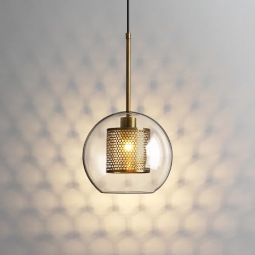 Lustre rétro en fer avec globe en verre de haute qualité - 3
