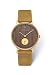 Produktbild Kerbholz - Holzuhr Damen - Frida - leichte analoge Quartz Damenuhr mit Ziffernblatt aus Holz - Armbanduhr mit echtem Lederarmband - kleine Uhr für Frauen aus Naturholz, Ø 35mm (Walnuss Senffarben)