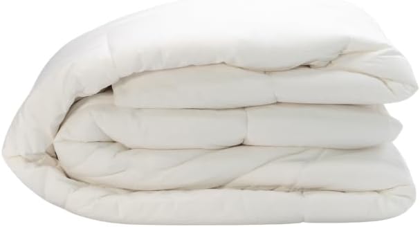 OrganicTextiles 100% Natural Australian Wool Mattress Pad with Organic Cotton Cover Queen Size, Moisture Wicking, Luxurious Soft Feel, Baffle Box Stitching, Temperature Regulation, Machine Washable