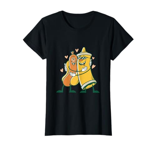 Funny Fast Food Mustard And Sausage - Cool Hot Dog Lover T-Shirt