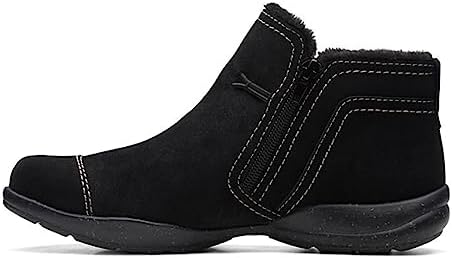Clarks Women's Roseville Aster Ankle Boot, Black Suede, 9 Wide | Image 4