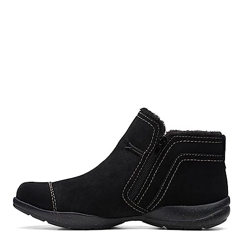 Clarks Clarks Women's Roseville Aster Ankle Boot, Black Suede, 5 Medium US