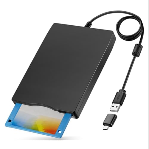 Quystetes Lecteur de disquette externe 3,5 pouces USB Type A & C Lecteur de disquette pour...