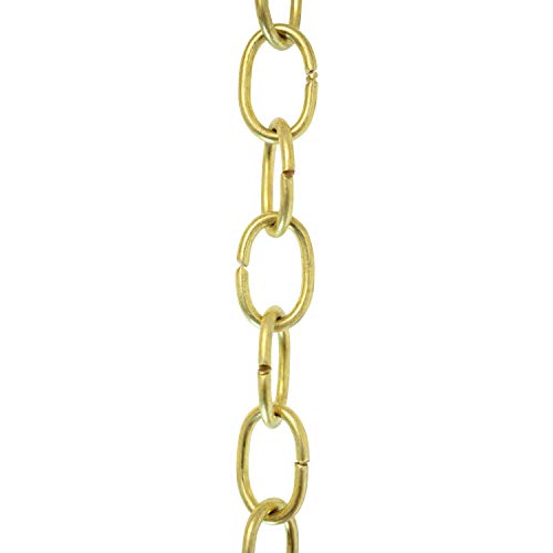 Image of RCH Hardware CH-06-AD-3 Decorative Solid Brass Chain for Hanging Light Oval Unwelded Links-Acid Dipped Finish (3 ft /1 Yard)