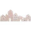 Wooden House Shaped Decor Christmas Rustic Wooden Cottage Tabletop Block Sign Jesus Farmhouse Minimal House Ornament MDF Board Tiered Tray Decoration for Home Shelf Desk Office Brown