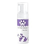 Aomig Wasserloses Trockenshampoo für Hunde Katzen Kleintiere Schnelle Sanfte Reinigung mit Pflegenden Pflanzenextrakten Ohne Alkohol Schaumformel Rückstandsfrei für Reisen empfindliche Haut (150ml)