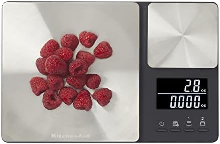 KitchenAid Dual Platform Digital Kitchen Scale, 11 pound capacity, Black