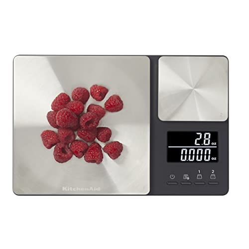 KitchenAid KQ909 Dual Platform Digital Kitchen and Food Scale, 11 pound capacity and Precision 16oz capacity, Black with Stainless Steel by KitchenAid - Image 6