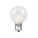 Novelty Lights, Inc. G30-S-FRWH Globe Shaped Christmas Replacement Bulbs, Frosted White, Candelabra Base (C7/E12), 25 Pack