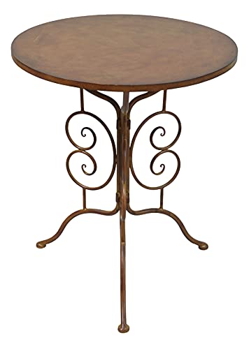 levandeo Tisch Gartentisch H72cm Garten-Deko Rund Eisen Rostdeko Rostoptik Garten-Deko Beistelltisch Braun Antik Edelrost
