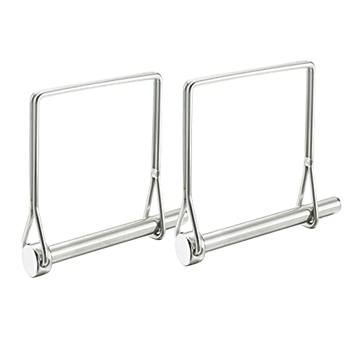 Heavy Duty Trailer Hitch Pins 316 Stainless Steel, Safety Coupler Pins 1/4 inch, 1.97 inch(50 mm) Length, Wire Lock Pins, Locking Pins(2 Pcs)