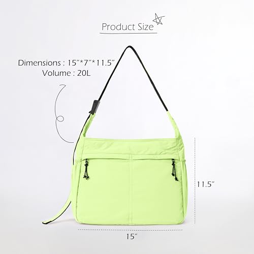 Image of ODODOS 20L Crossbody Tote Bag Large Capacity Lightweight Hobo Shoulder Sling Bags for Gym Shopping Beach Travel