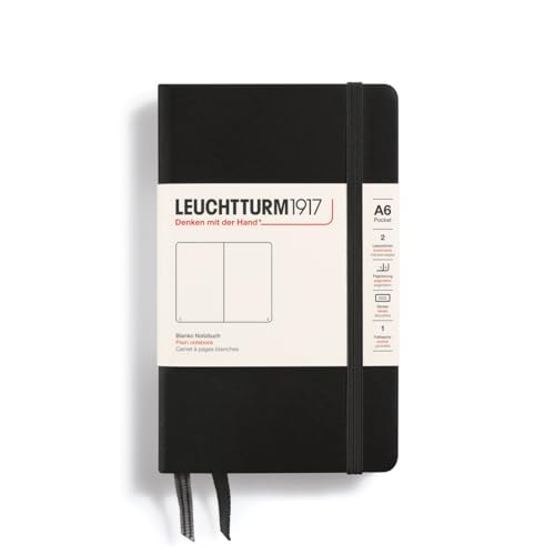Leuchtturm Pocket Notebook, Plain, 3.5 x 6 inches (LB13)