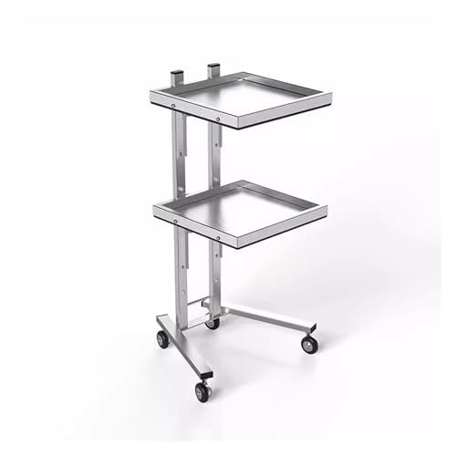 Carrito de metal de 3 niveles con ruedas, soporte de almacenamiento de acero inoxidable con bandeja para salón, cocina, oficina, organizador móvil