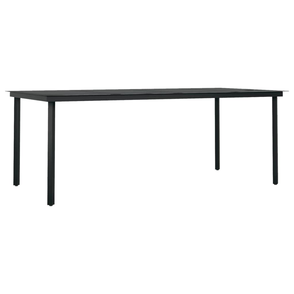 vidaXL 7-Piece Garden Dining Set - Black PE Rattan with Glass Tabletop for Patio, Deck, Garden - Outdoor Rattan Table and Chairs Furniture - Image 6