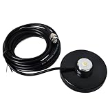 HYS NMO - Soporte de base magnética con cable RG58 de 5 m, conector BNC macho para radio de mano Cobra Midland Uniden Cb / vehículo/radio móvil de coche