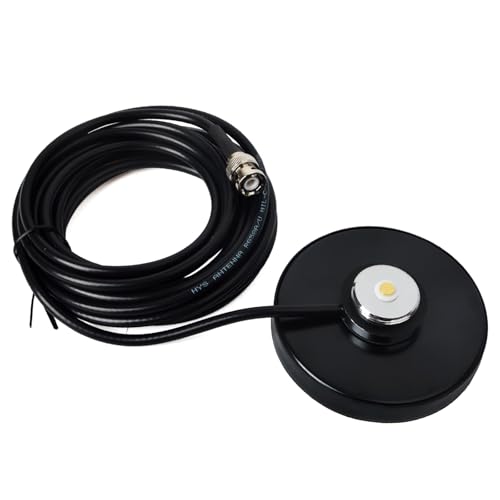 HYS NMO Magnetic Base Mount with 5M/16.4ft RG58 Cable BNC Male Connector for Cobra Midland Uniden Hand Held CB Radio/Vehicle/Car Mobile Radio
