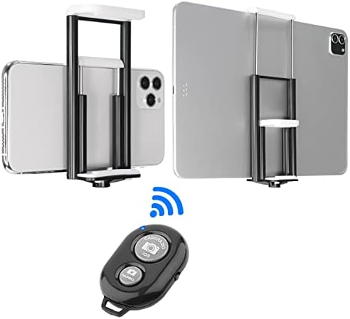 Phone Tripod Mount with Remote Shutter PEYOU Tripod Mount Adapter with Adjustable 2 in 1 Clamp for Selfie Stick Monopod Universal Phone Mount for Tripod Compatible with iPhone/Samsung/Tablet