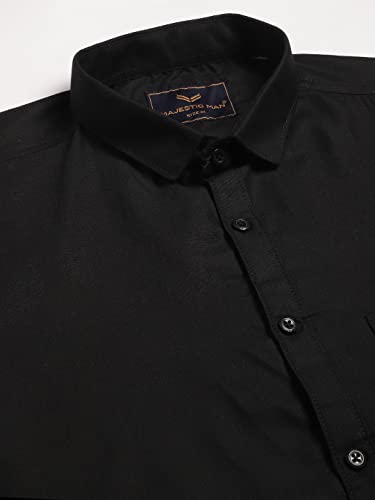 Image of Majestic Man Slim Fit Solid Cotton Blend Formal Shirt for Men