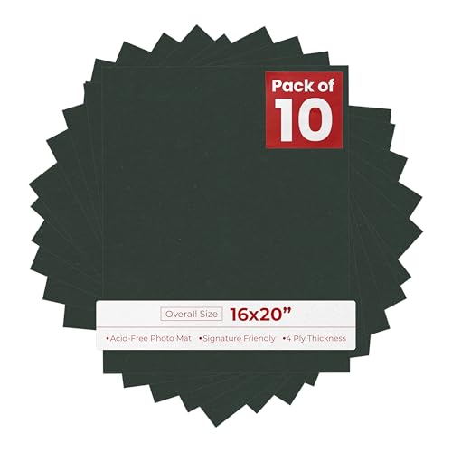 Smooth Black 16x20 Backing Board - Uncut Photo Mat Board (10-Sheets)