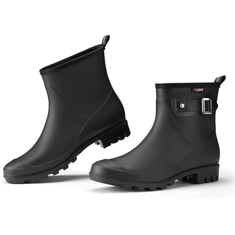 HISEA Women's Waterproof Ankle Rain Boots Cover