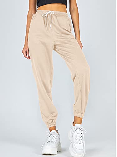 Automet Women's Cinch Bottom Sweatpants Comfortable Tiktok Joggers Cream Pants Halara Leggings For Girls #TOP1