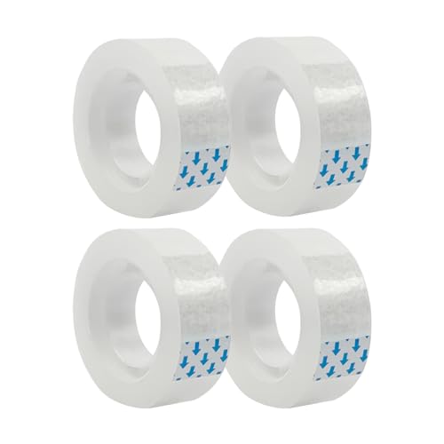 image for Ykimok 4 Rolls Transparent Clear Tape Refills for Dispenser, 0.7-Inch 