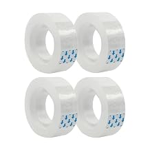 Ykimok 4 Rolls Transparent Clear Tape Refills for Dispenser, 0.7-Inch Wide, 27.3 Yards Long, Perfect for Gift Wrapping, Crafts, Home, School, Office.