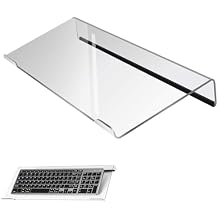 Computer Keyboard Stand,Acrylic Keyboard Tray with Rubber Strip,Ticker Acrylic RiserHolder for Easy Ergonomic Typing and Working at Home and Office EITZJ-01 Black