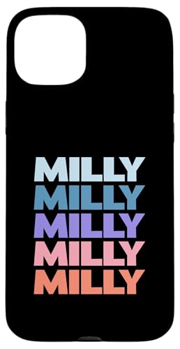 Funny Modern Repeated Text Design Milly �X�}�z�P�[�X iPhone 15 Plus �p