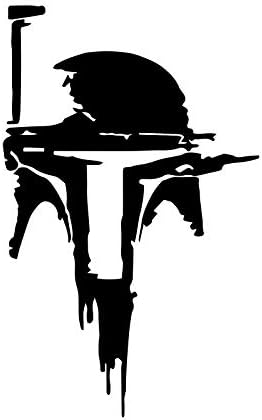 SW Boba Helmet Decal Vinyl Sticker Auto Car Truck Wall Laptop | Black | 3" x 6"