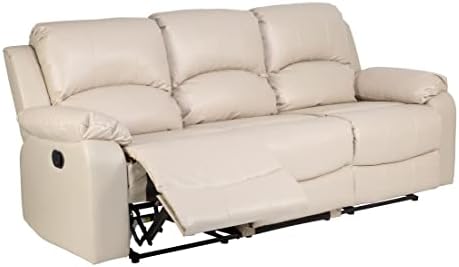 Black 2 Seater Recliner Sofa, Handcrafted in the UK, Sustainable Engineered Leather, Birchwood Frame - Modern Style Living Room Furniture - Free assembly Included