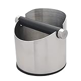OTMIW Kaffeesatz Abschlagbehälter,Espresso Abklopfbehälter für Siebträger, aus Edelstahl, Ideal für Ihre Siebträgermaschine,Coffee Knock Box, Barista Zubehör zum Kaffeesatz sammeln (Silber)